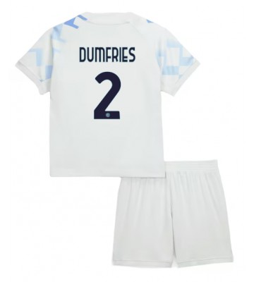 Inter Milan Denzel Dumfries #2 Udebanetrøje Børn 2025-26 Kortærmet (+ Korte bukser)